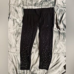 *New* Black Leggings with Rhinestone Accent